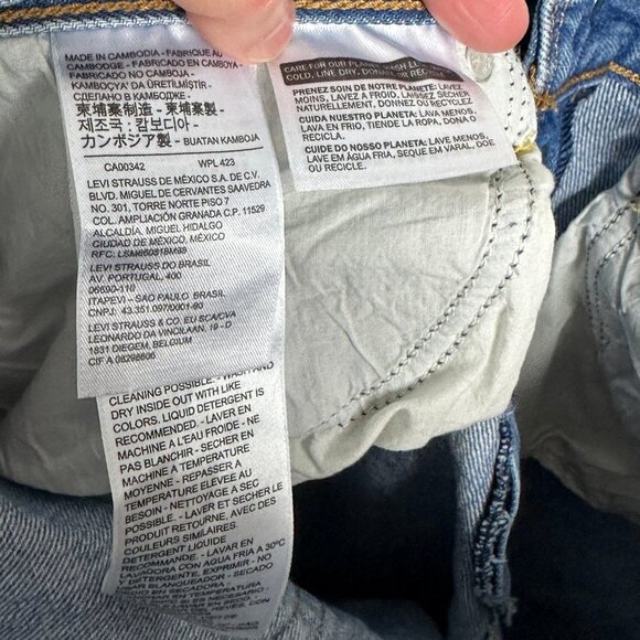 Free People Levis Icon Wedgie Jeans Size 30 Blue Denim Button Fly High Rise Boho - Picture 10 of 15